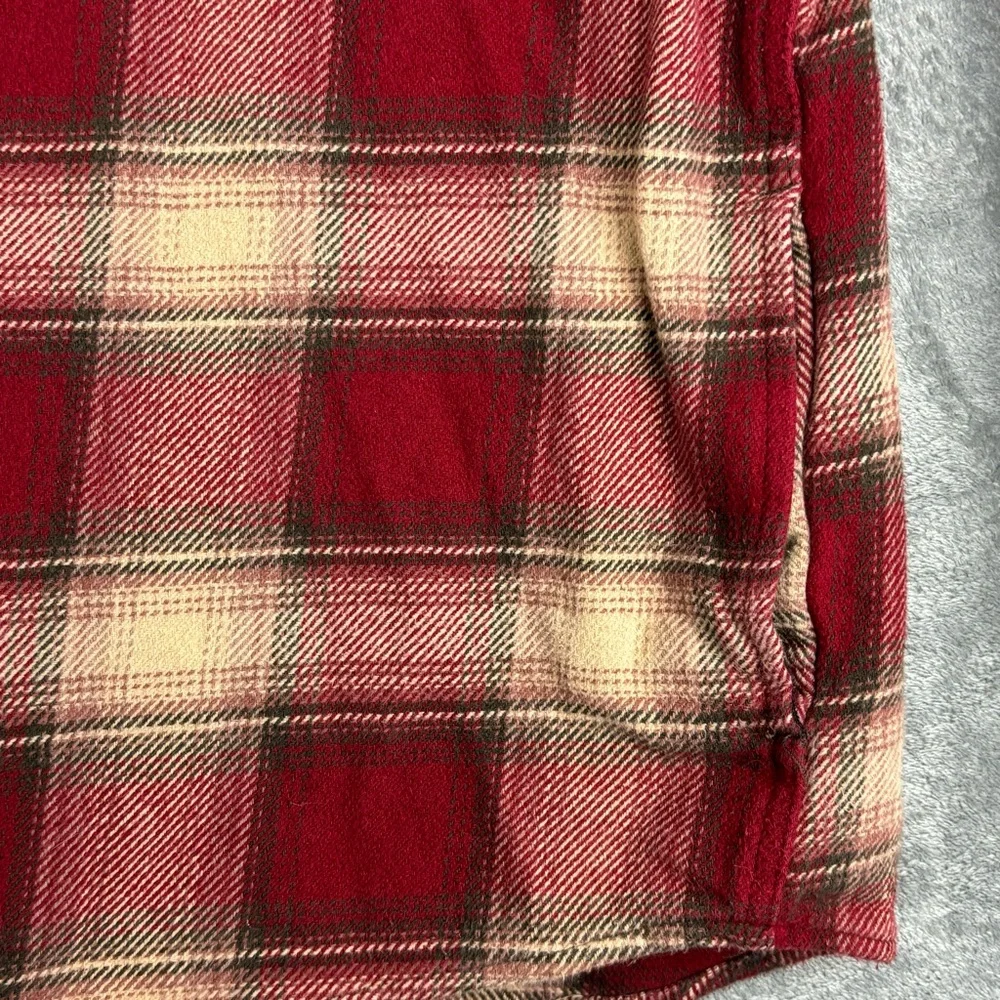 Orvis Shirt Men XXL Red Plaid Heavyweight‎ Flannel Shacket Chore Outdoors